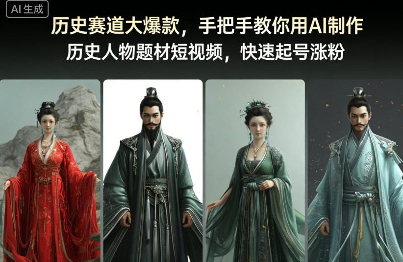 歷史賽道大爆款,手把手教你用AI制作歷史人物題材短視頻,快速起號漲粉