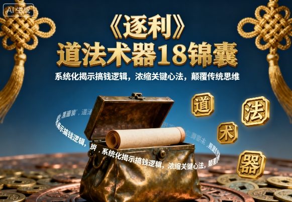 《逐利》道法術器18錦囊,系統化揭示搞錢邏輯,濃縮關鍵心法,顛覆傳統思維(更新)