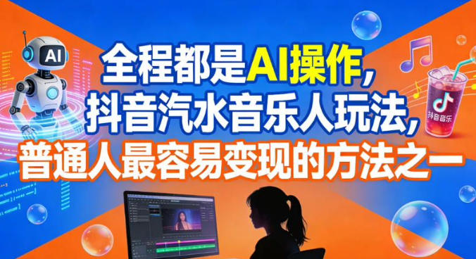 全程都是AI操作,抖音汽水音樂人玩法,普通人最容易變現的方法之一