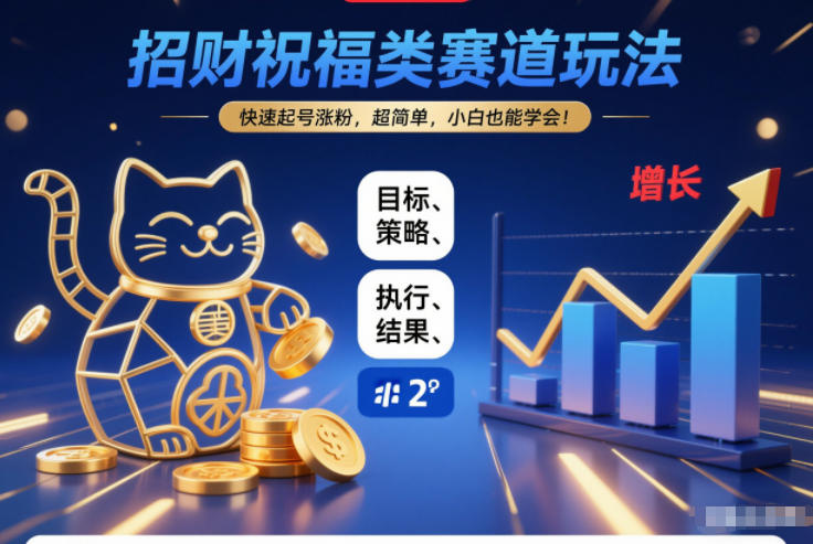 招財祝福類賽道玩法,快速起號漲粉,超簡單,小白也能學會!