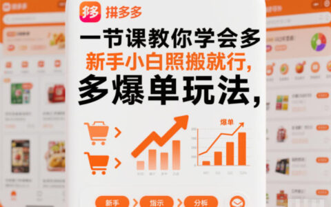 一節課教你學會拼多多爆單玩法，新手小白照搬就行